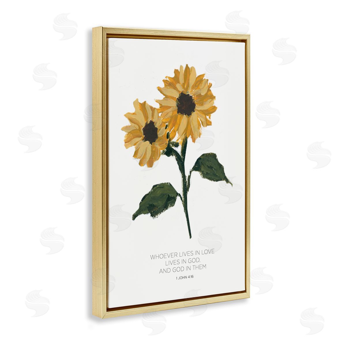 Proverb with Sunflowers Gold Floating Frame Canvas Wall Art, Home Decor by Lucille Price