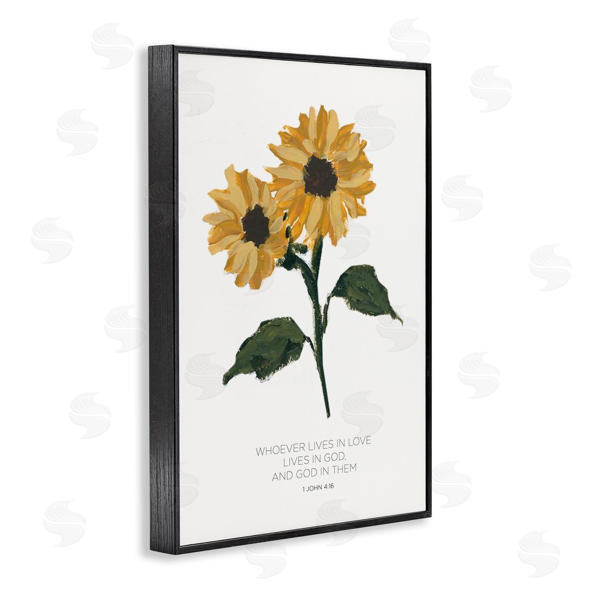Proverb with Sunflowers Black Frame Print Wall Art, Home Decor by Lucille Price