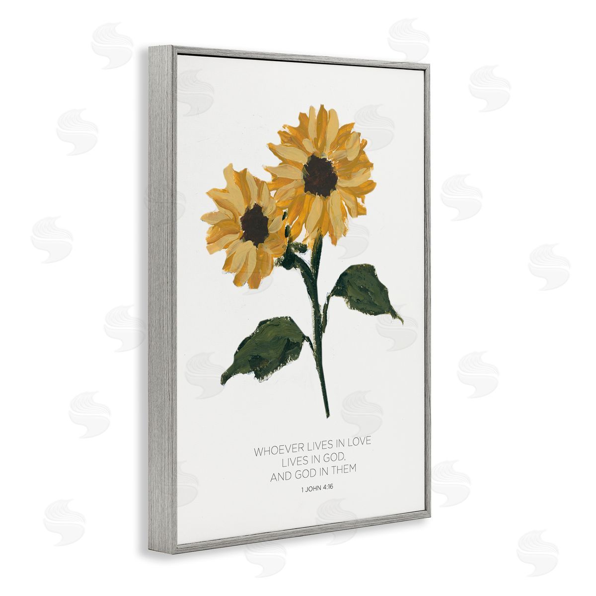 Proverb with Sunflowers Grey Frame Print Wall Art, Home Decor by Lucille Price