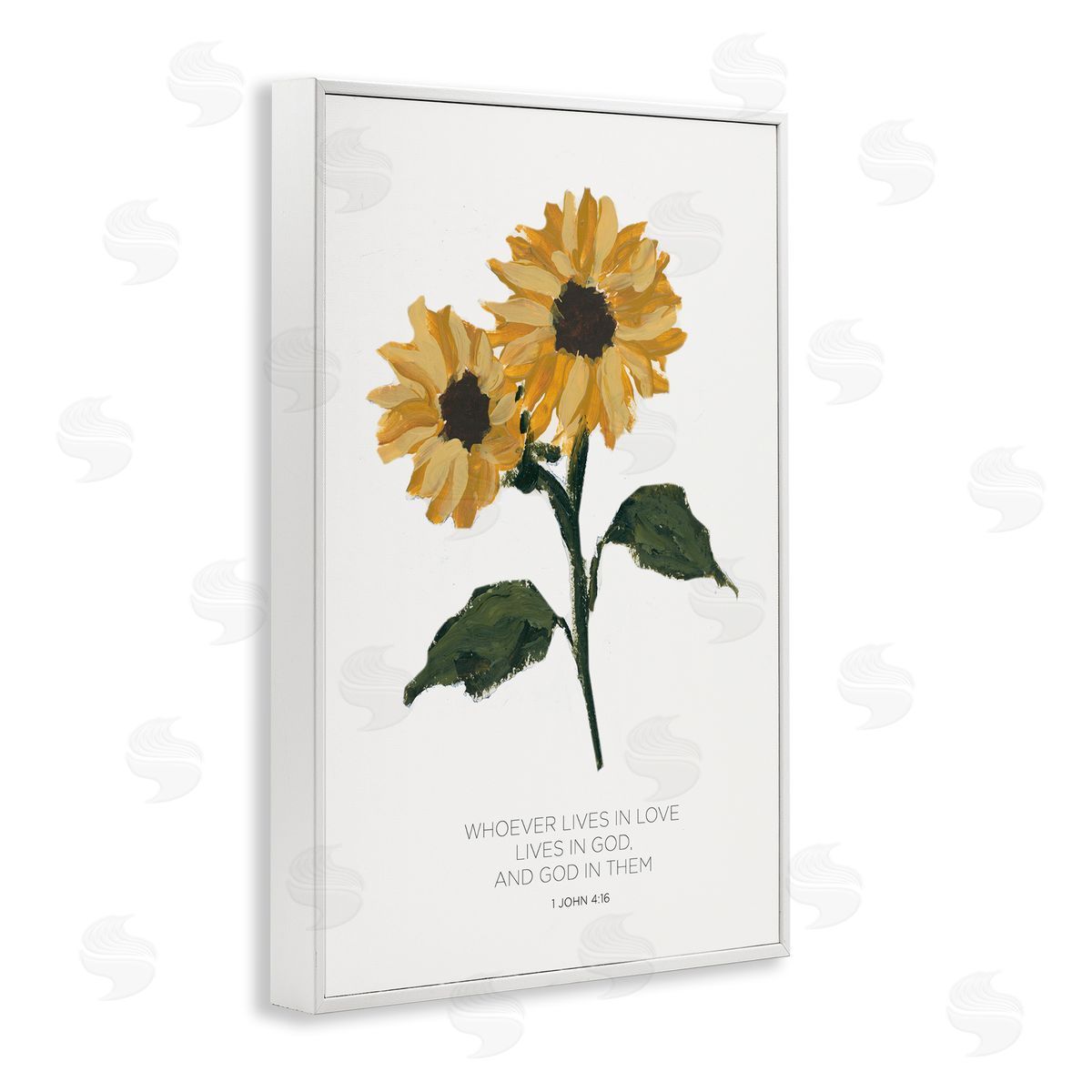Proverb with Sunflowers White Frame Print Wall Art, Home Decor by Lucille Price