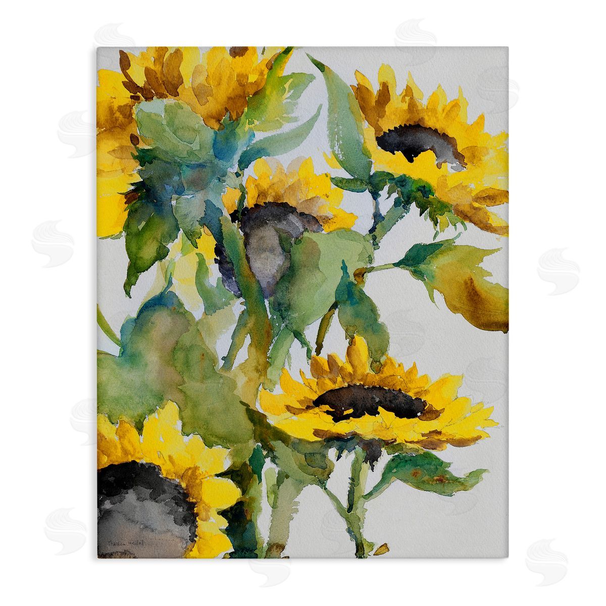 Bright Blooming Sunflowers Canvas Wall Art, Home Decor by Theresa Heidel