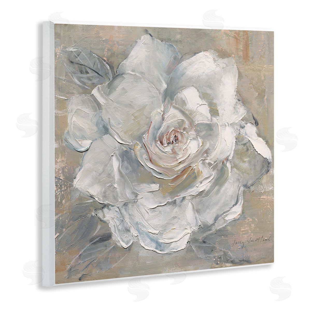 Paint Streak Rose Wood Plaque Wall Art, Home Decor by Sally Swatland