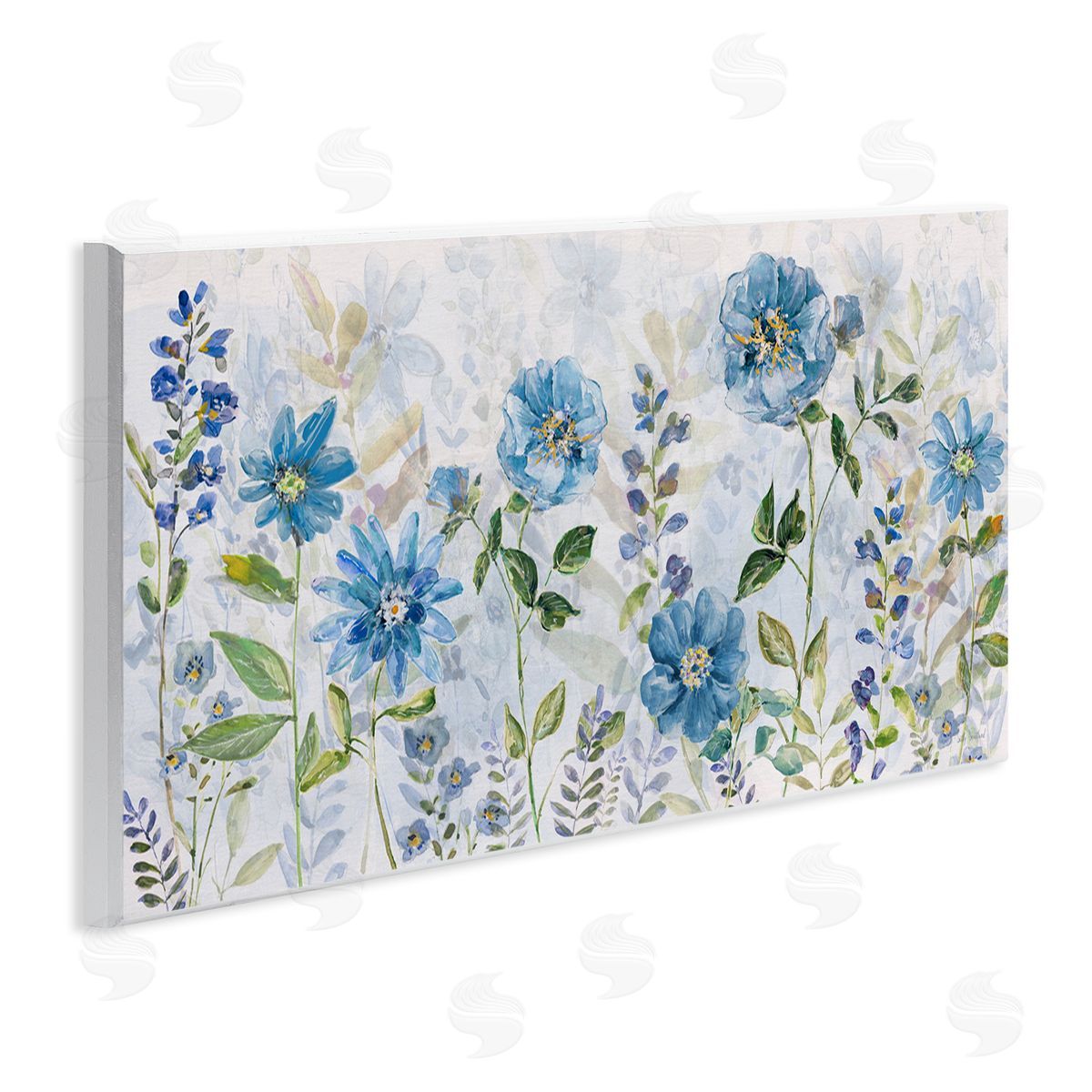Wild Blue Poppies Wood Plaque Wall Art, Home Decor by Sally Swatland