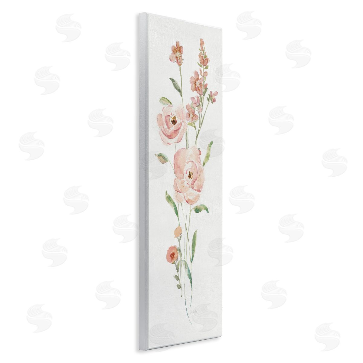Pastel Rose Sprigs Wood Plaque Wall Art, Home Decor by Sally Swatland