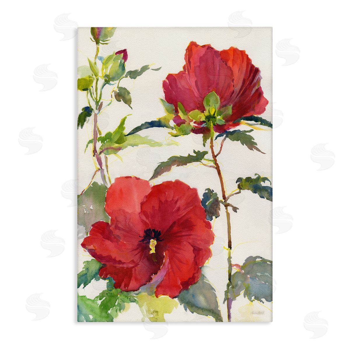 Red Poppy Duo Canvas Wall Art, Home Decor by Theresa Heidel