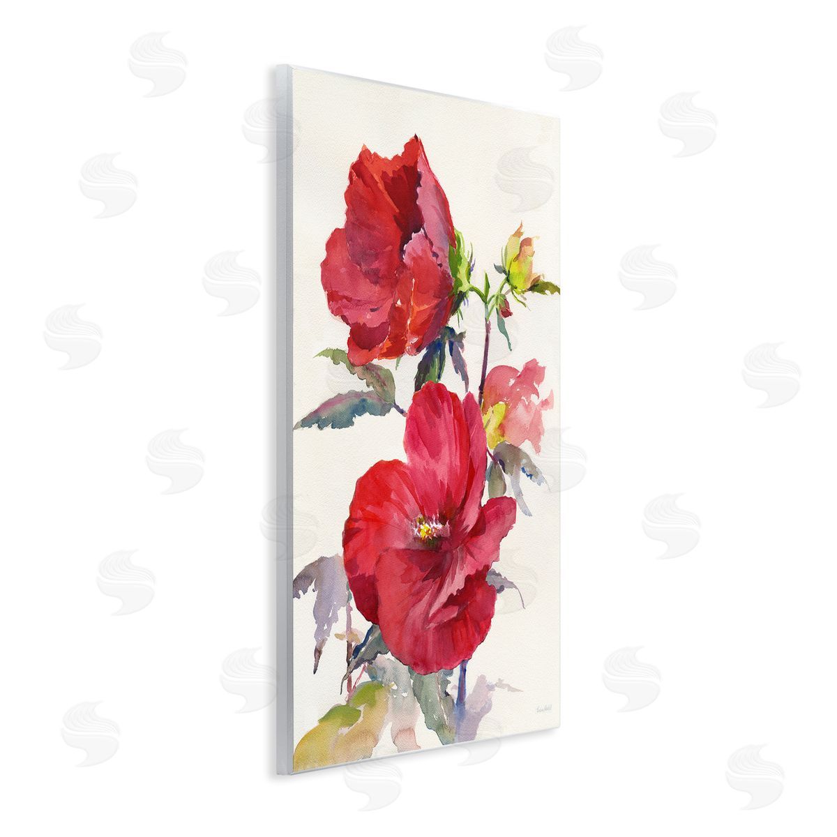 Two Red Poppies Wood Plaque Wall Art, Home Decor by Theresa Heidel
