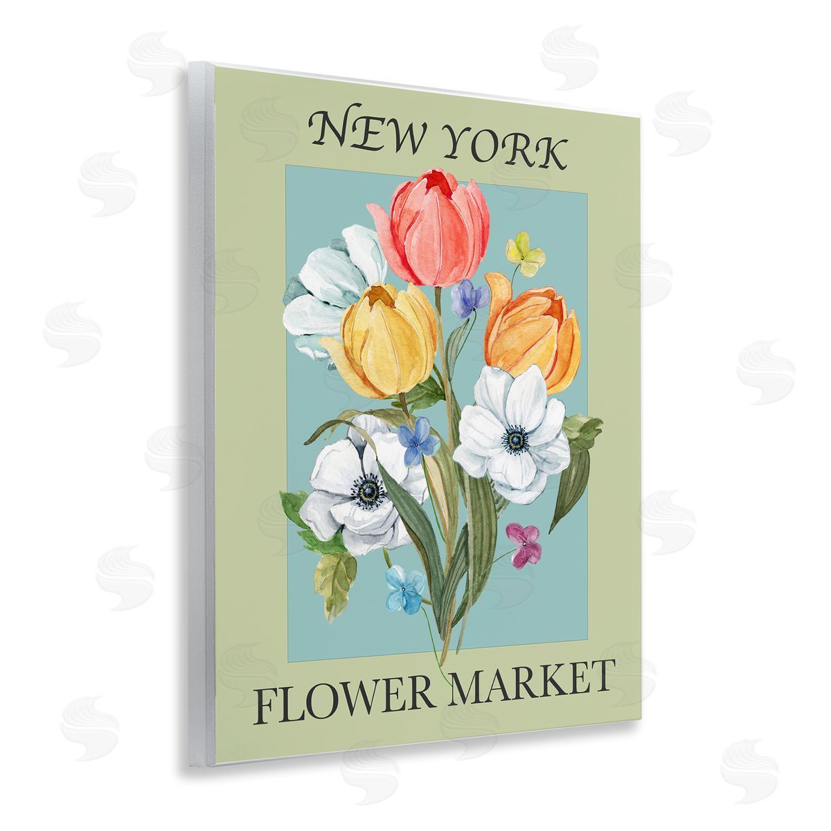 New York Flower Market Wood Plaque Wall Art, Home Decor by Carol Robinson