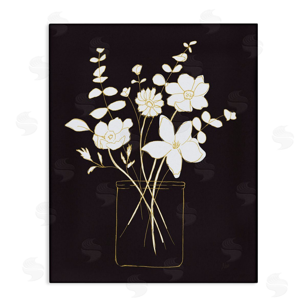 Classy White Flowers Canvas Wall Art, Home Decor by Nan