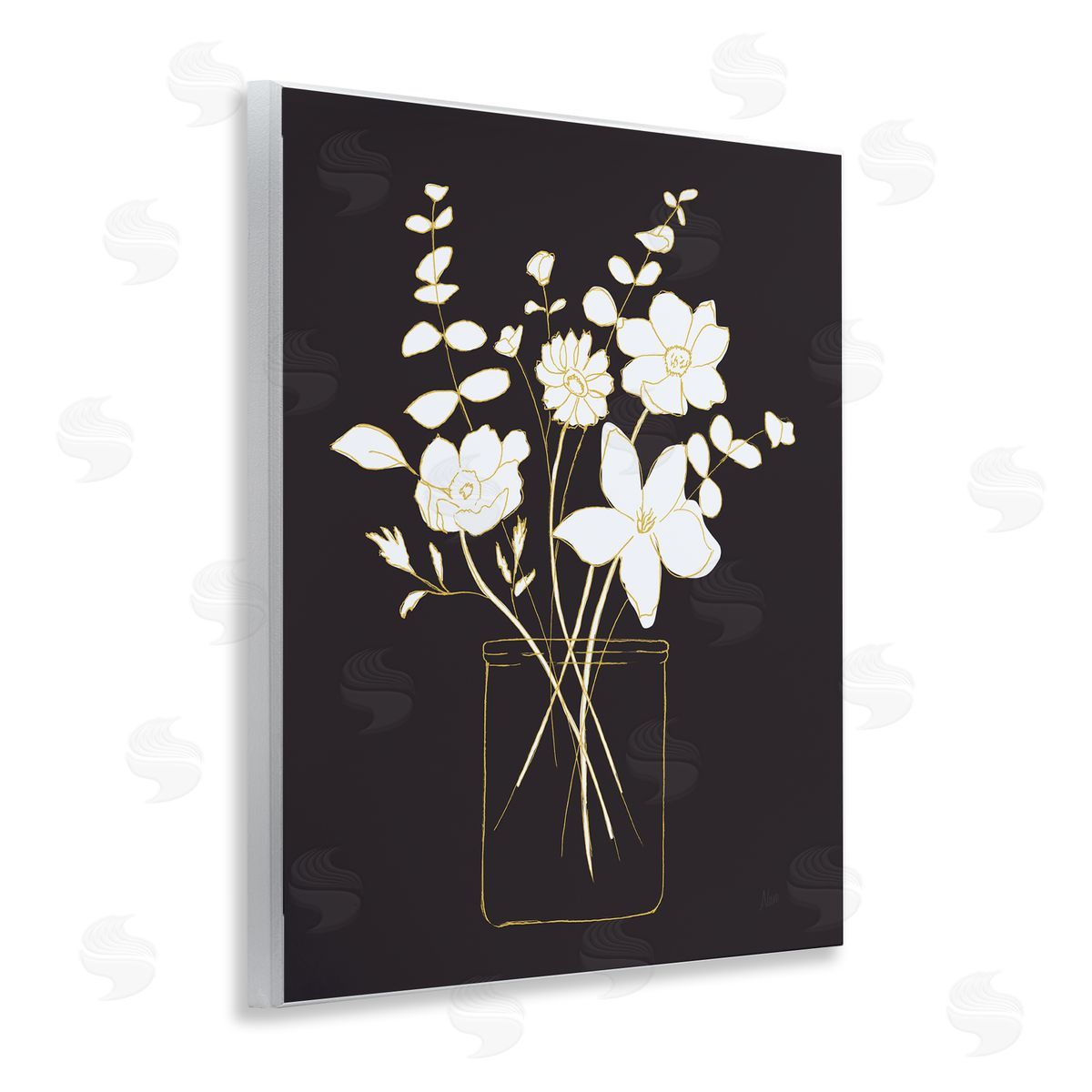 Classy White Flowers Wood Plaque Wall Art, Home Decor by Nan
