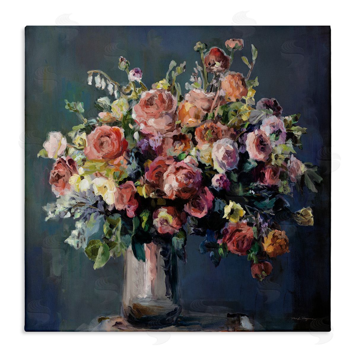 Abundant Dark Bouquet Canvas Wall Art, Home Decor by Marilyn Hageman
