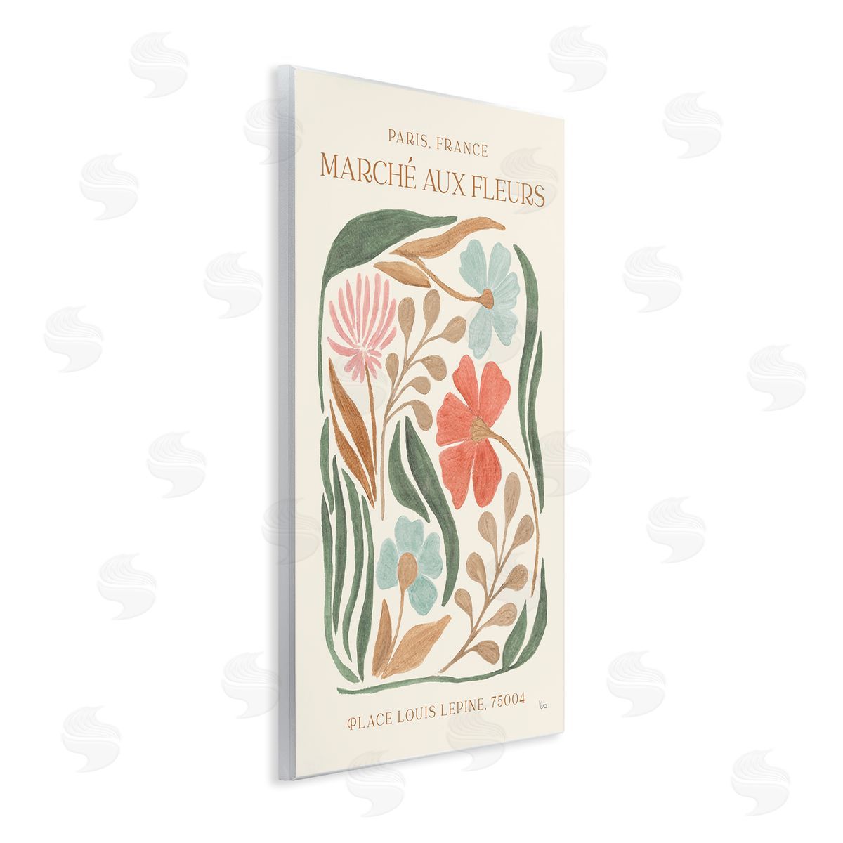 French Floral Painting Wood Plaque Wall Art, Home Decor by Veronique Charron