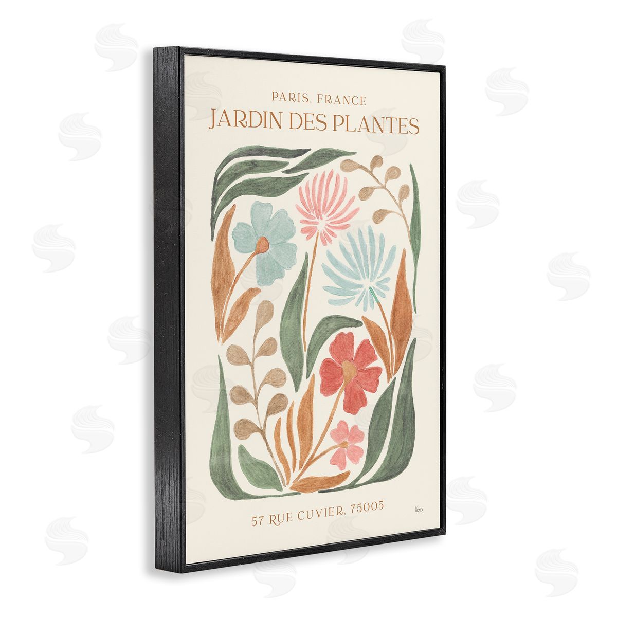 French Exhibition Florals Black Frame Print Wall Art, Home Decor by Veronique Charron