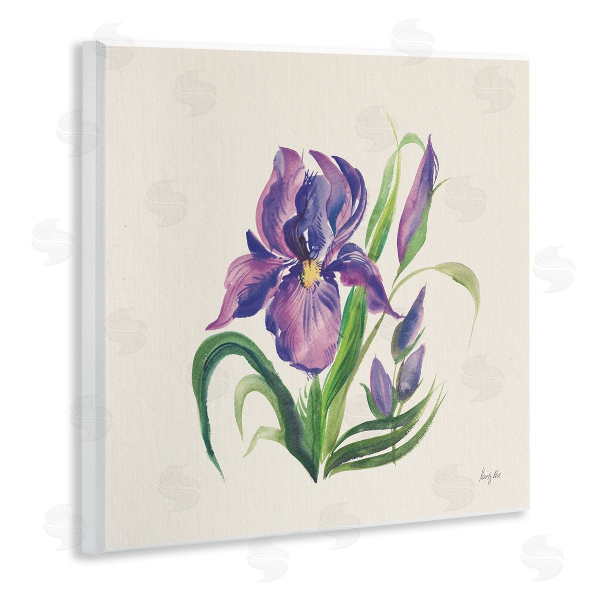 Purple Iris Flower Wood Plaque Wall Art, Home Decor by Kristy Rice