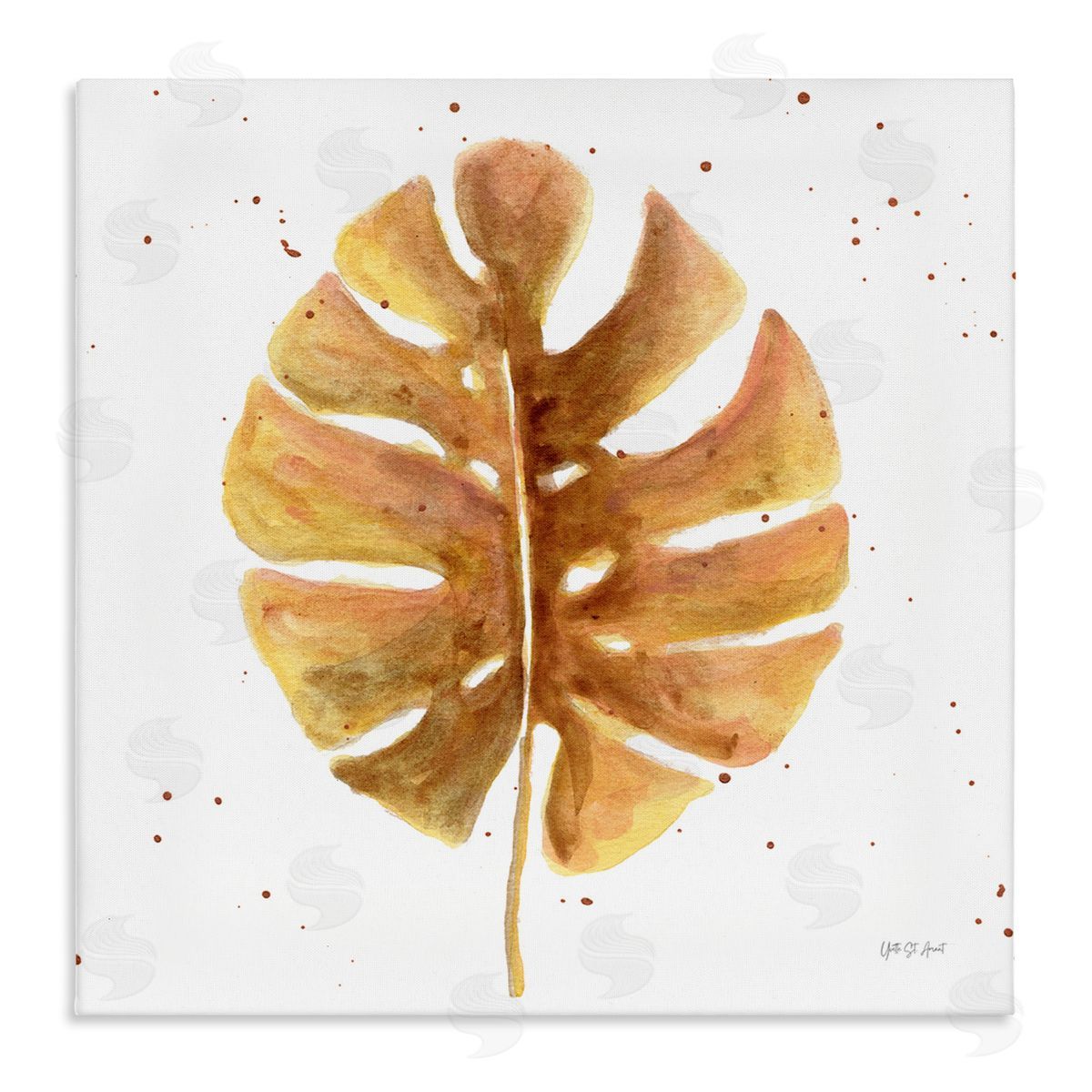 Golden Palm Leaf Canvas Wall Art, Home Decor by Yvette St. Amant