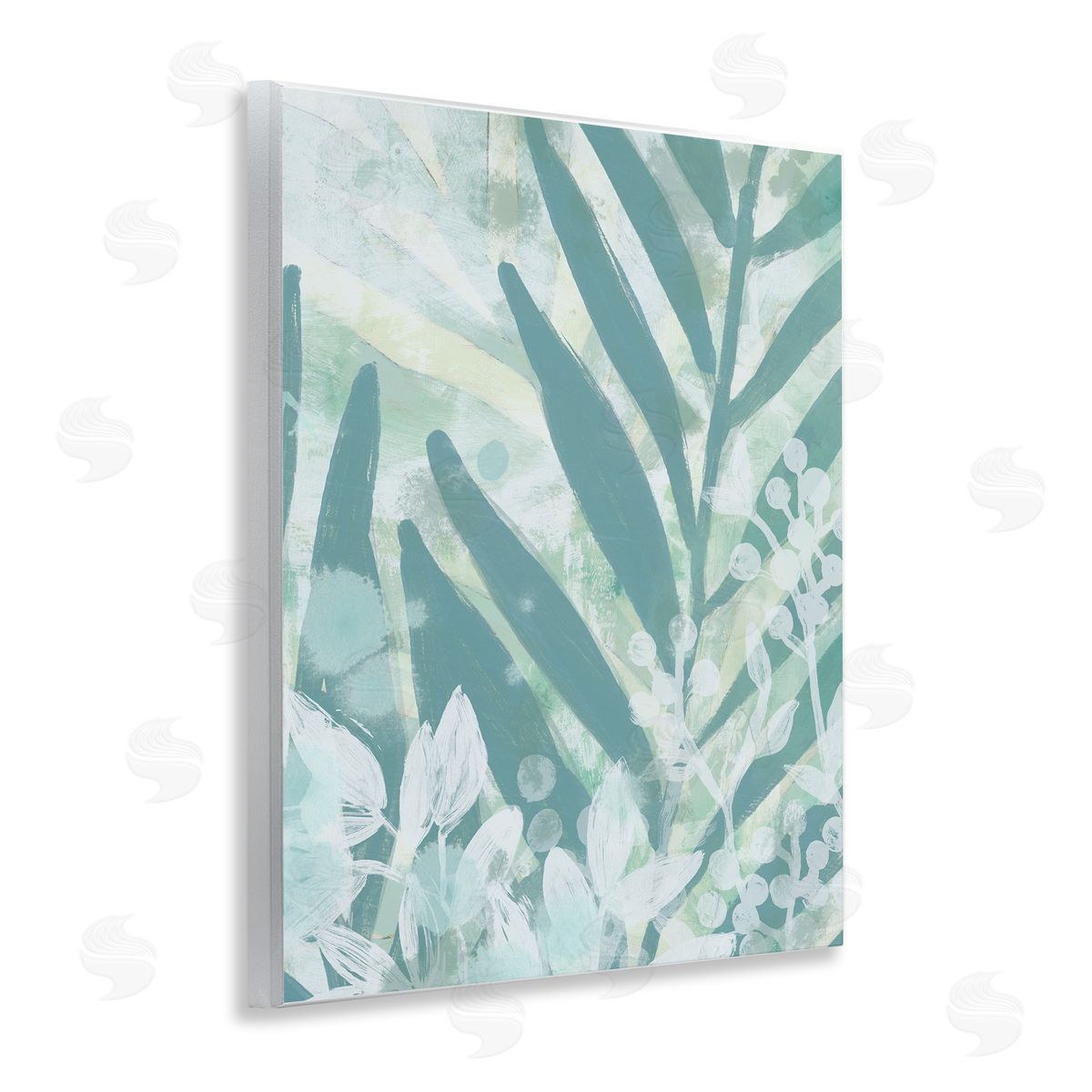 Modern Splatter Palms Wood Plaque Wall Art, Home Decor by June Erica Vess