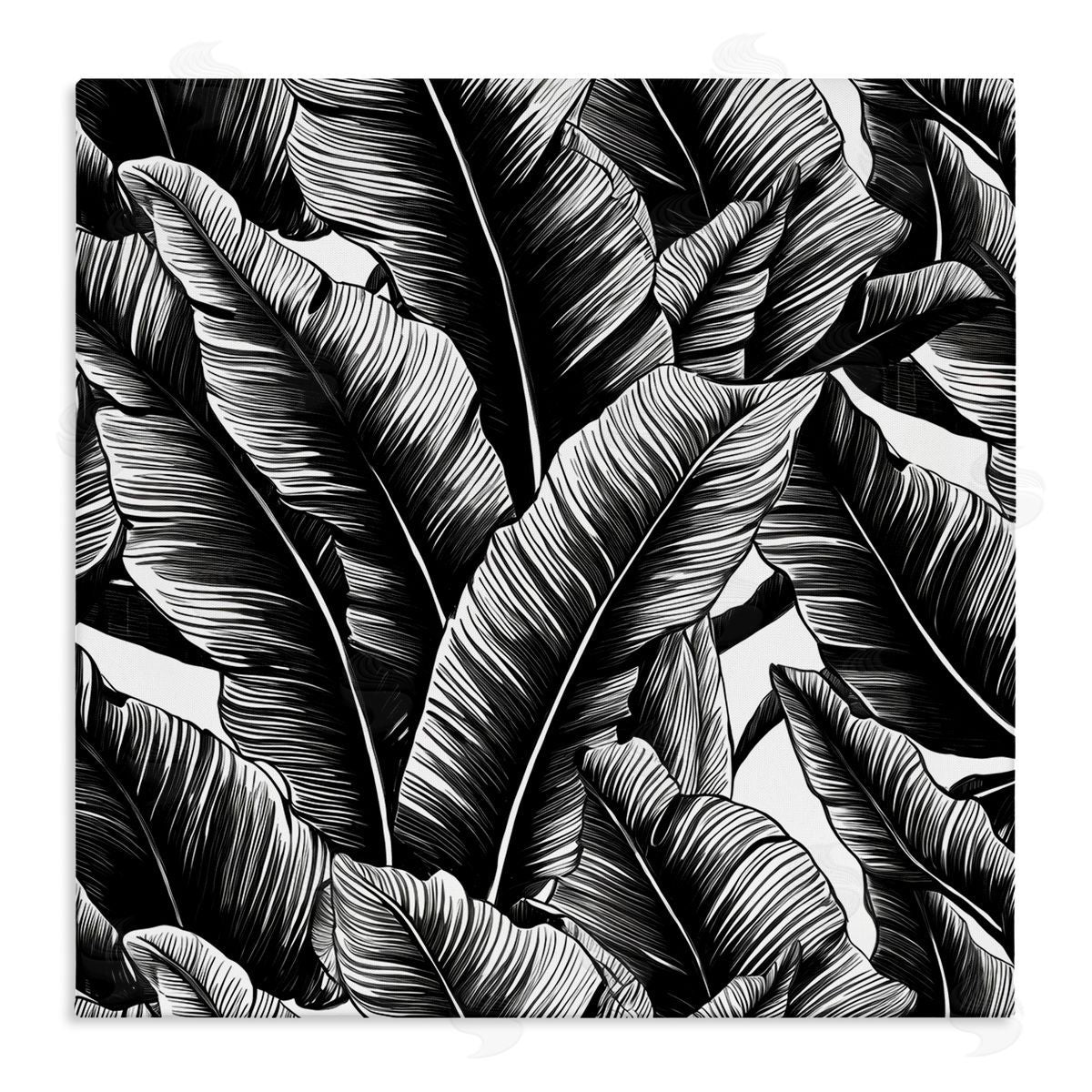 Black Bold Fronds Canvas Wall Art, Home Decor by Walker Noble