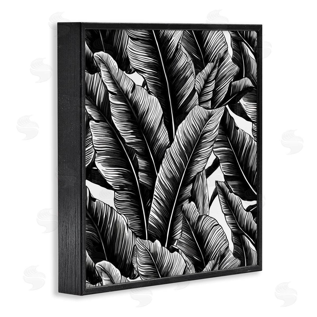 Black Bold Fronds Black Frame Print Wall Art, Home Decor by Walker Noble
