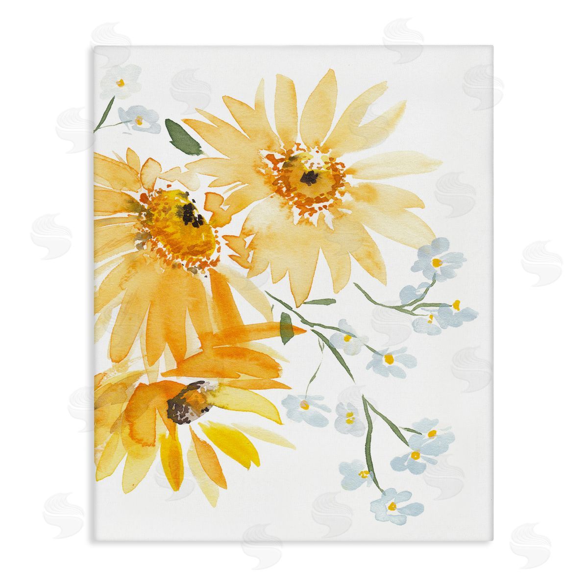Modern Yellow Daisies Canvas Wall Art, Home Decor by Amanda Cook