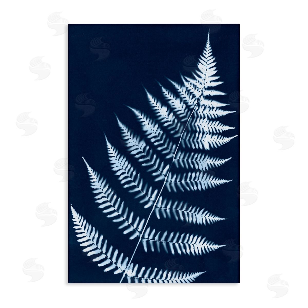 Blue Fern Impression Canvas Wall Art, Home Decor by Jason Johnson