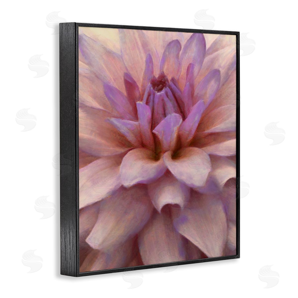 Purple Dahlia Petals Black Frame Print Wall Art, Home Decor by Alonzo Saunders