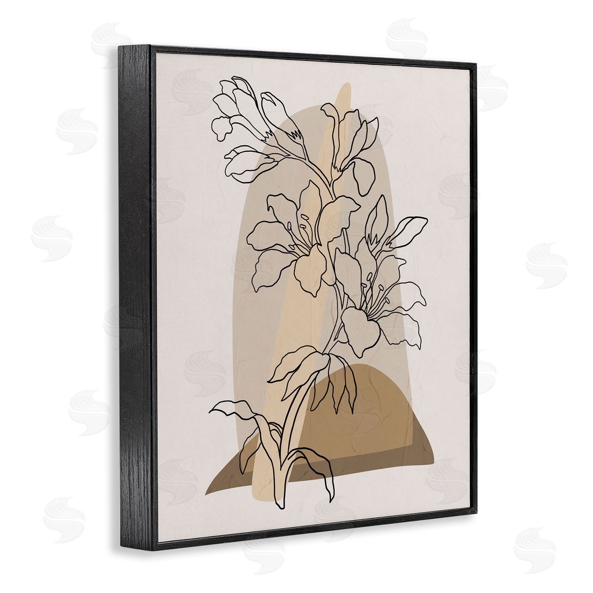 Boho Lily Impression Black Frame Print Wall Art, Home Decor by Regina Moore