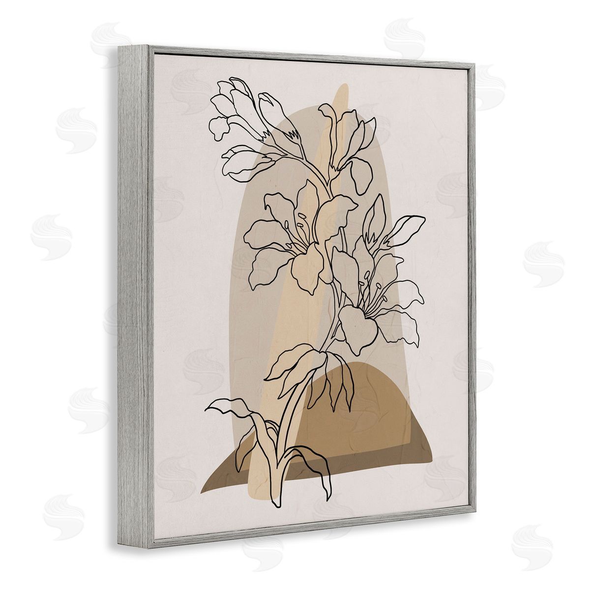 Boho Lily Impression Grey Frame Print Wall Art, Home Decor by Regina Moore