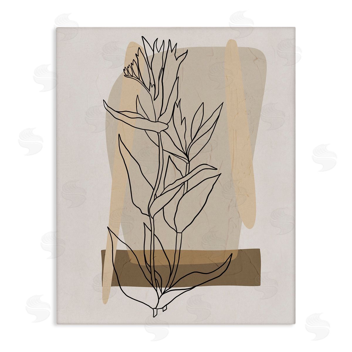 Southwestern Plant Leaves Canvas Wall Art, Home Decor by Regina Moore