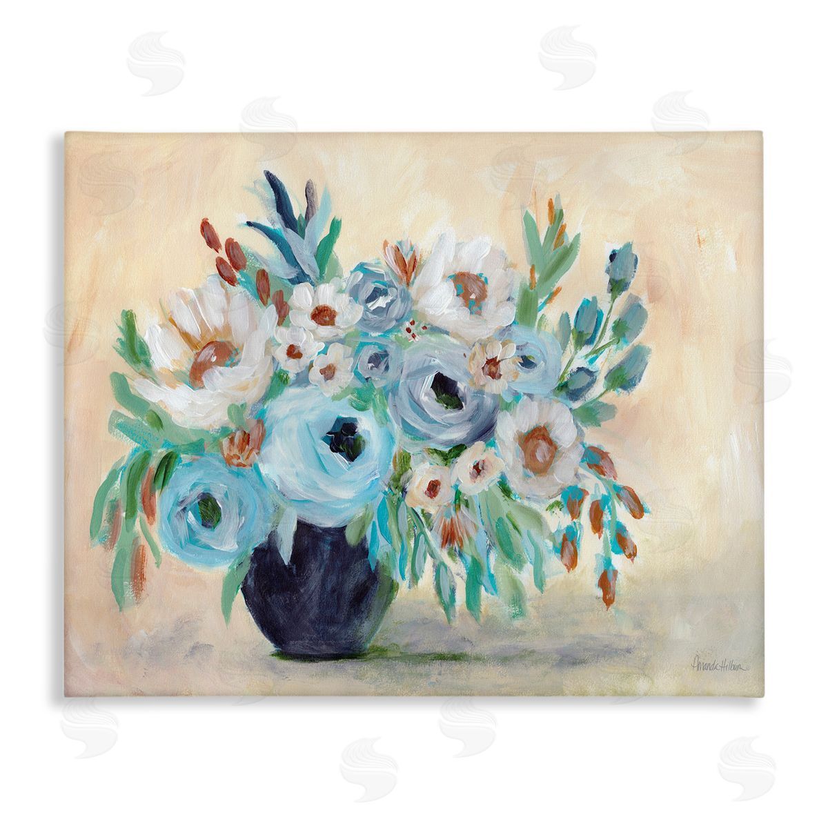 Round Blooms Bouquet Canvas Wall Art, Home Decor by Amanda Hilburn