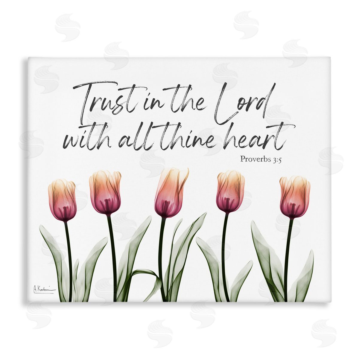 Trust The Lord Tulips Canvas Wall Art, Home Decor by Albert Koetsier