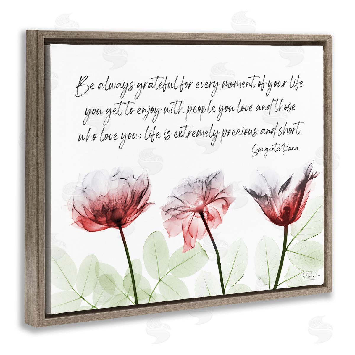 Precious Faith Quote Brown Floating Frame Canvas Wall Art, Home Decor by Albert Koetsier