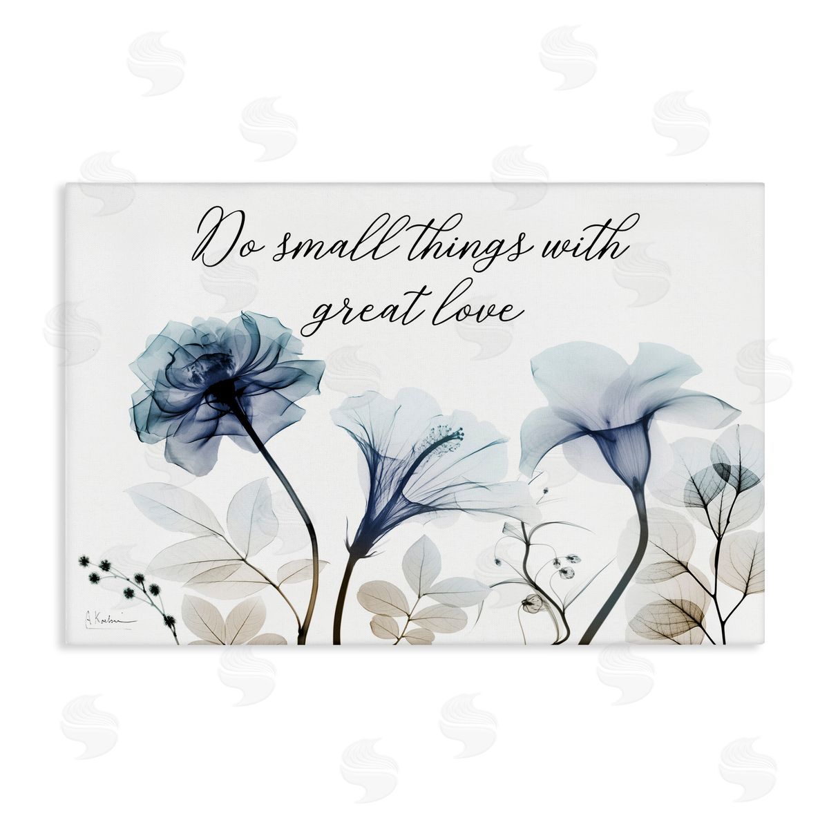 With Great Love Floral Canvas Wall Art, Home Decor by Albert Koetsier