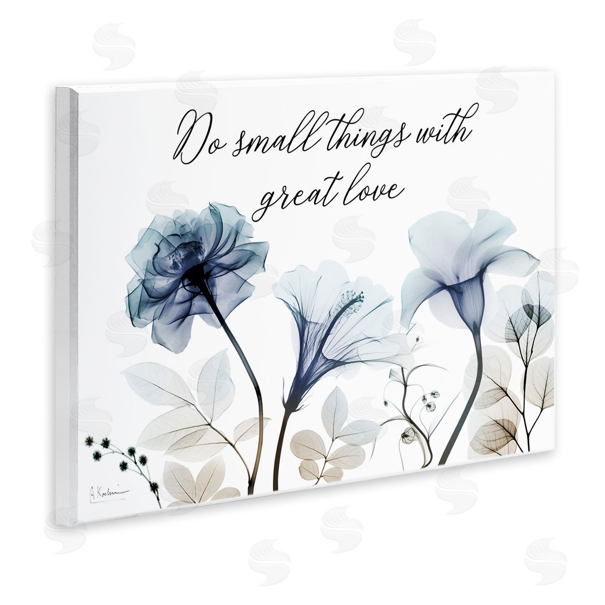 With Great Love Floral Wood Plaque Wall Art, Home Decor by Albert Koetsier