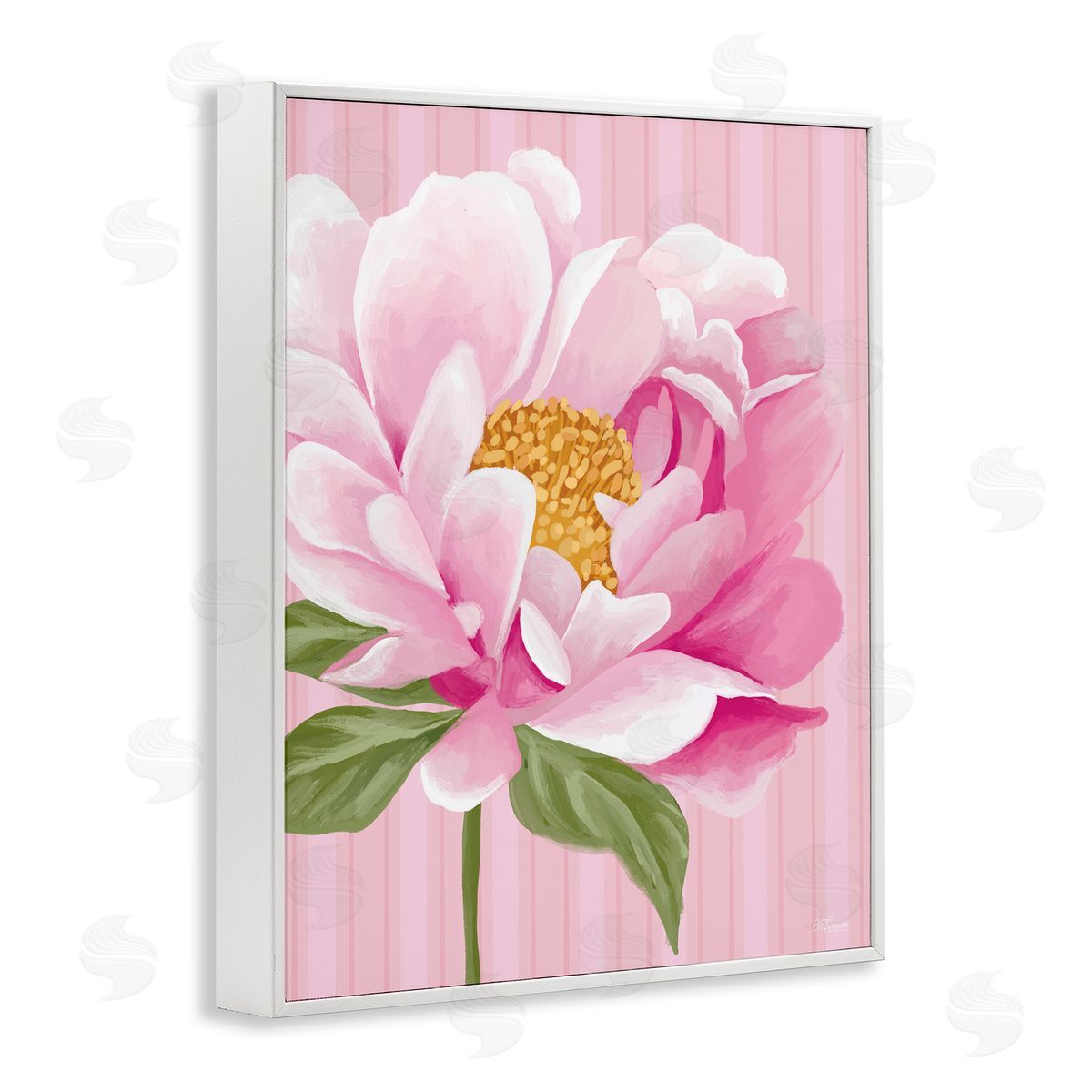 Pink Carnation Bloom White Frame Print Wall Art, Home Decor by Cat Thurman Designs