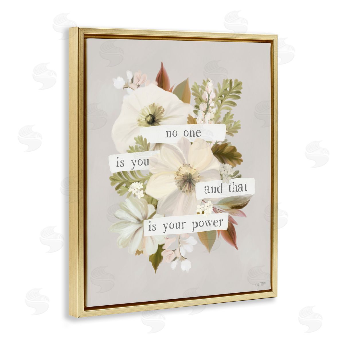 No One Is You Gold Floating Frame Canvas Wall Art, Home Decor by House Fenway