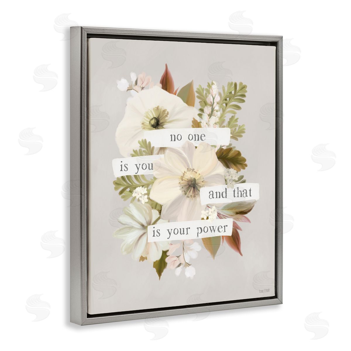 No One Is You Grey Floating Frame Canvas Wall Art, Home Decor by House Fenway