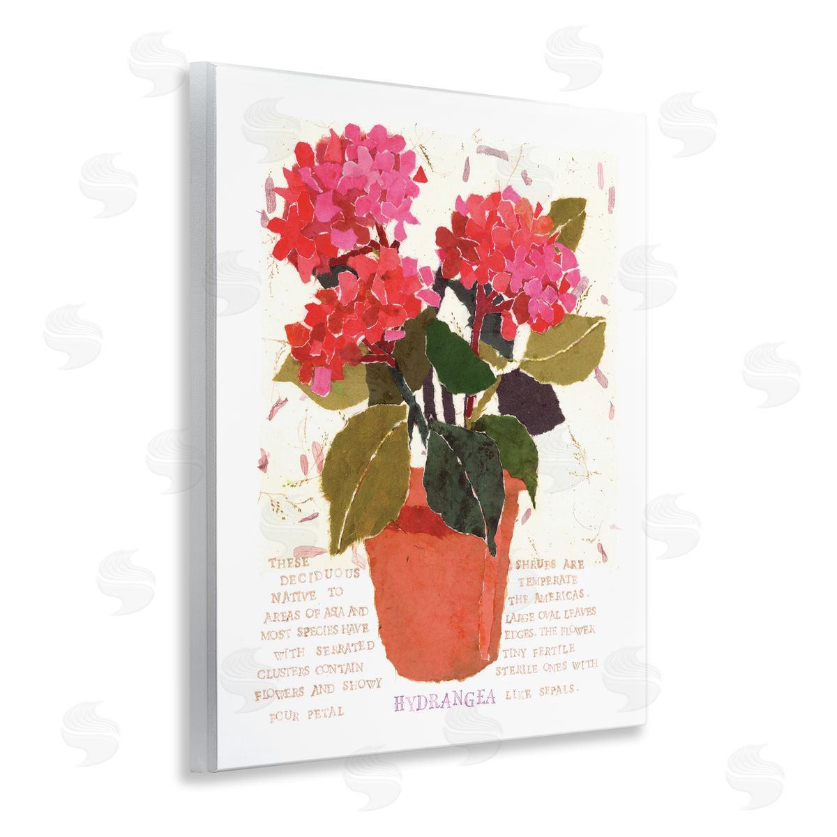 Bold Red Hydrangea Wood Plaque Wall Art, Home Decor by Nancy Overton