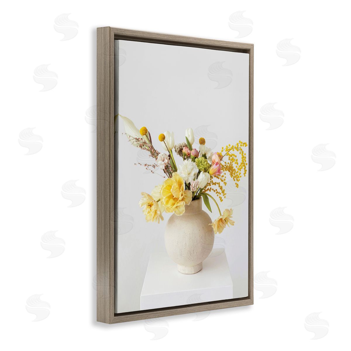 Simple Vase Photography Brown Floating Frame Canvas Wall Art, Home Decor by Incado