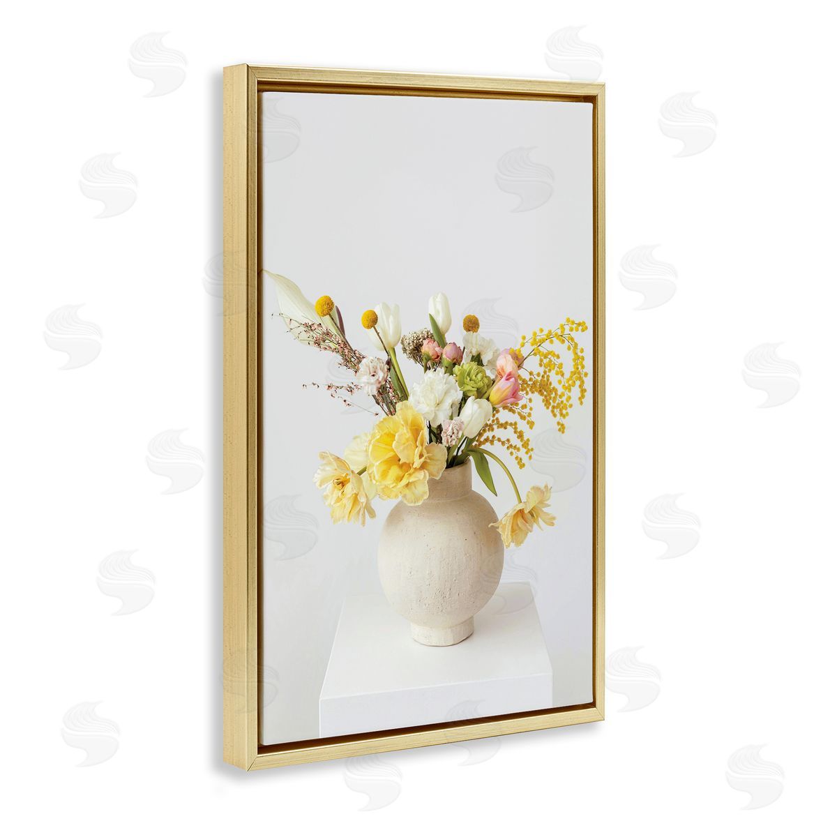 Simple Vase Photography Gold Floating Frame Canvas Wall Art, Home Decor by Incado