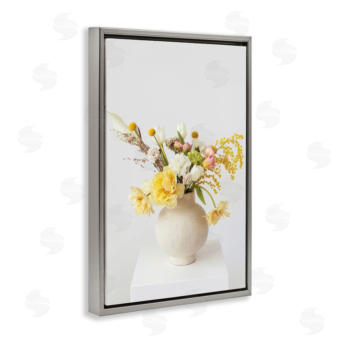 Simple Vase Photography Grey Floating Frame Canvas Wall Art, Home Decor by Incado