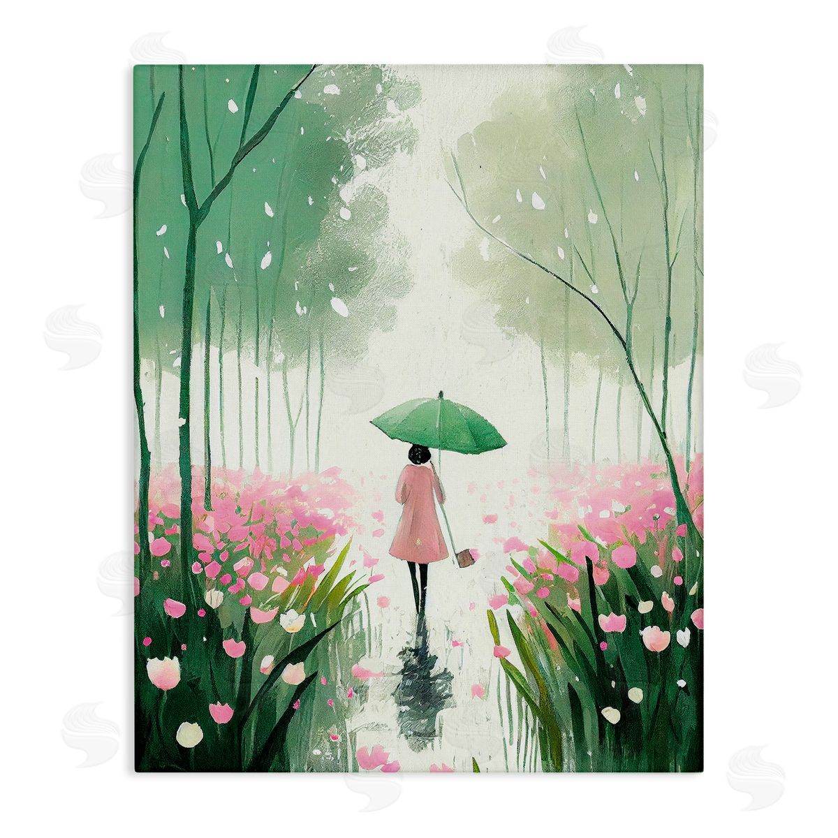 Nature Stroll in Rain Canvas Wall Art, Home Decor by Incado