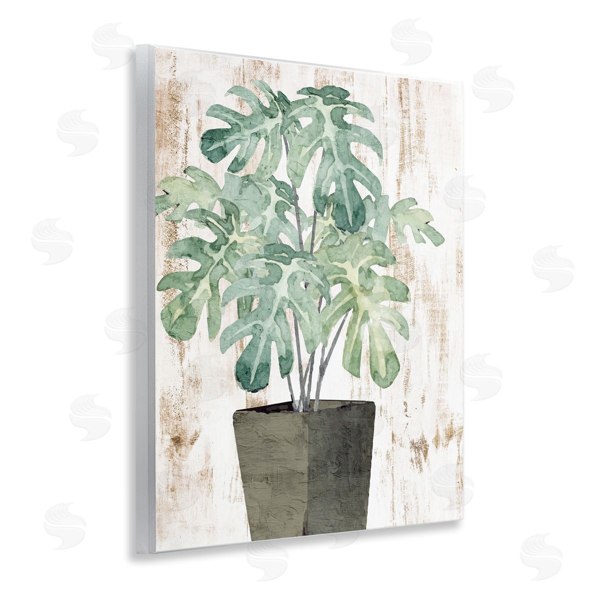 Flower Pot Greenery Wood Plaque Wall Art, Home Decor by Kim Allen