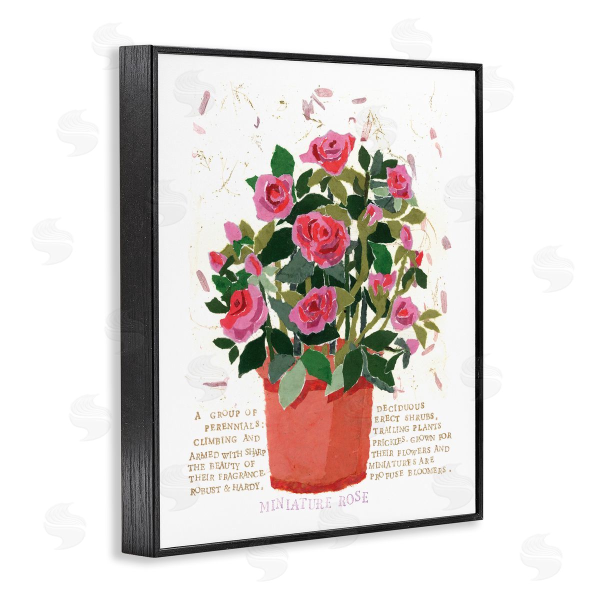 Mini Roses Bouquet Black Frame Print Wall Art, Home Decor by Nancy Overton