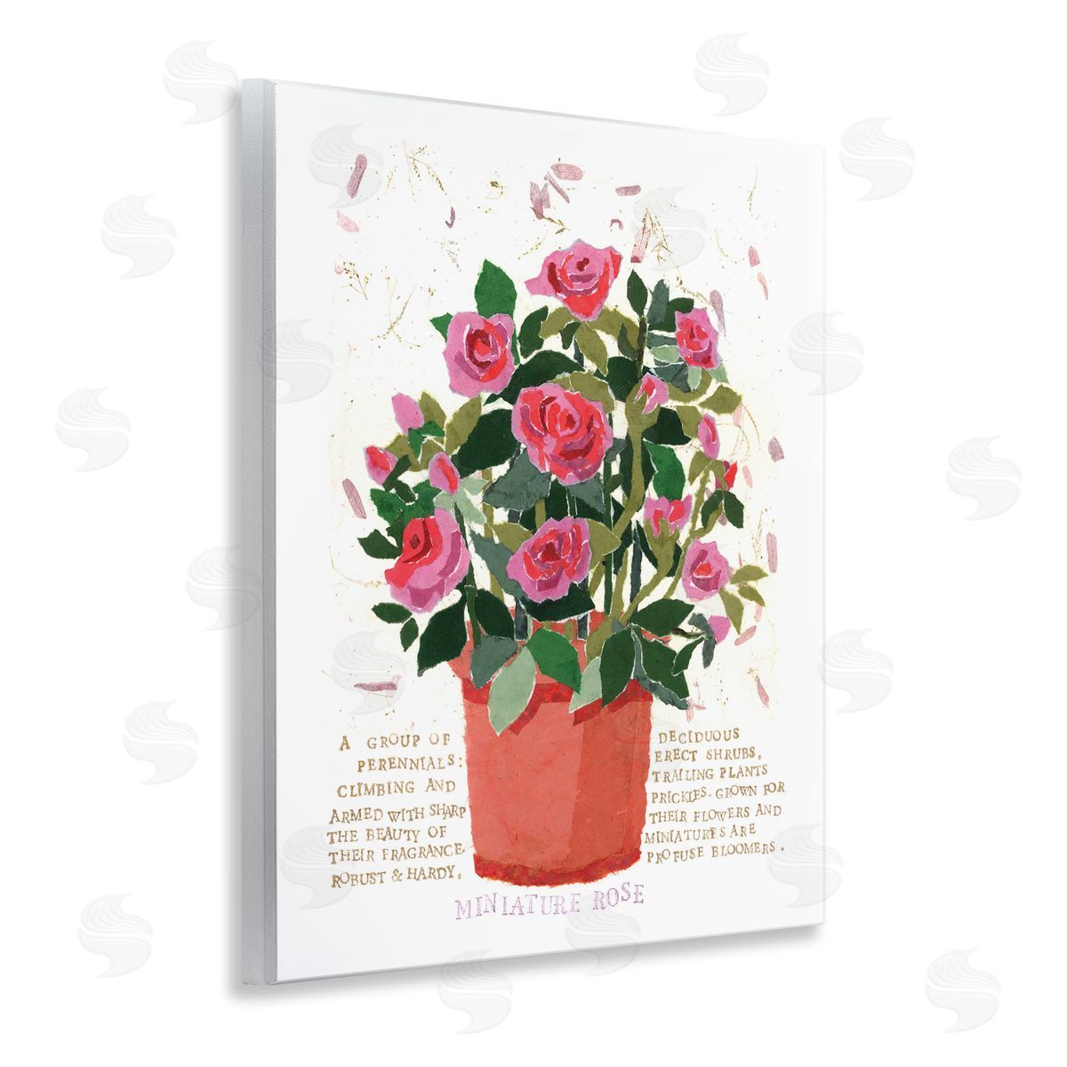 Mini Roses Bouquet Wood Plaque Wall Art, Home Decor by Nancy Overton