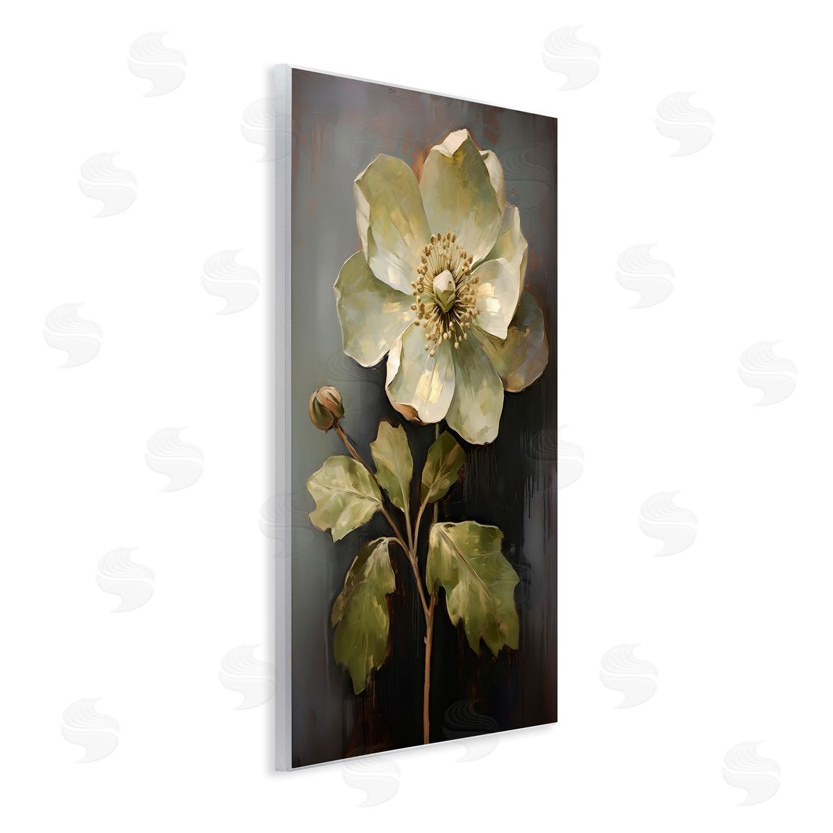 White Magnolia Floret Wood Plaque Wall Art, Home Decor by Petals Prints Design