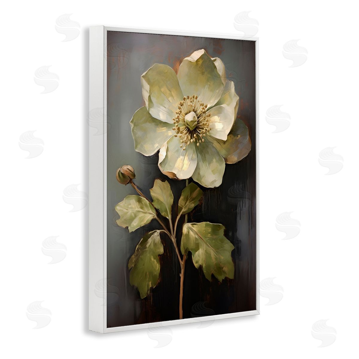 White Magnolia Floret White Frame Print Wall Art, Home Decor by Petals Prints Design