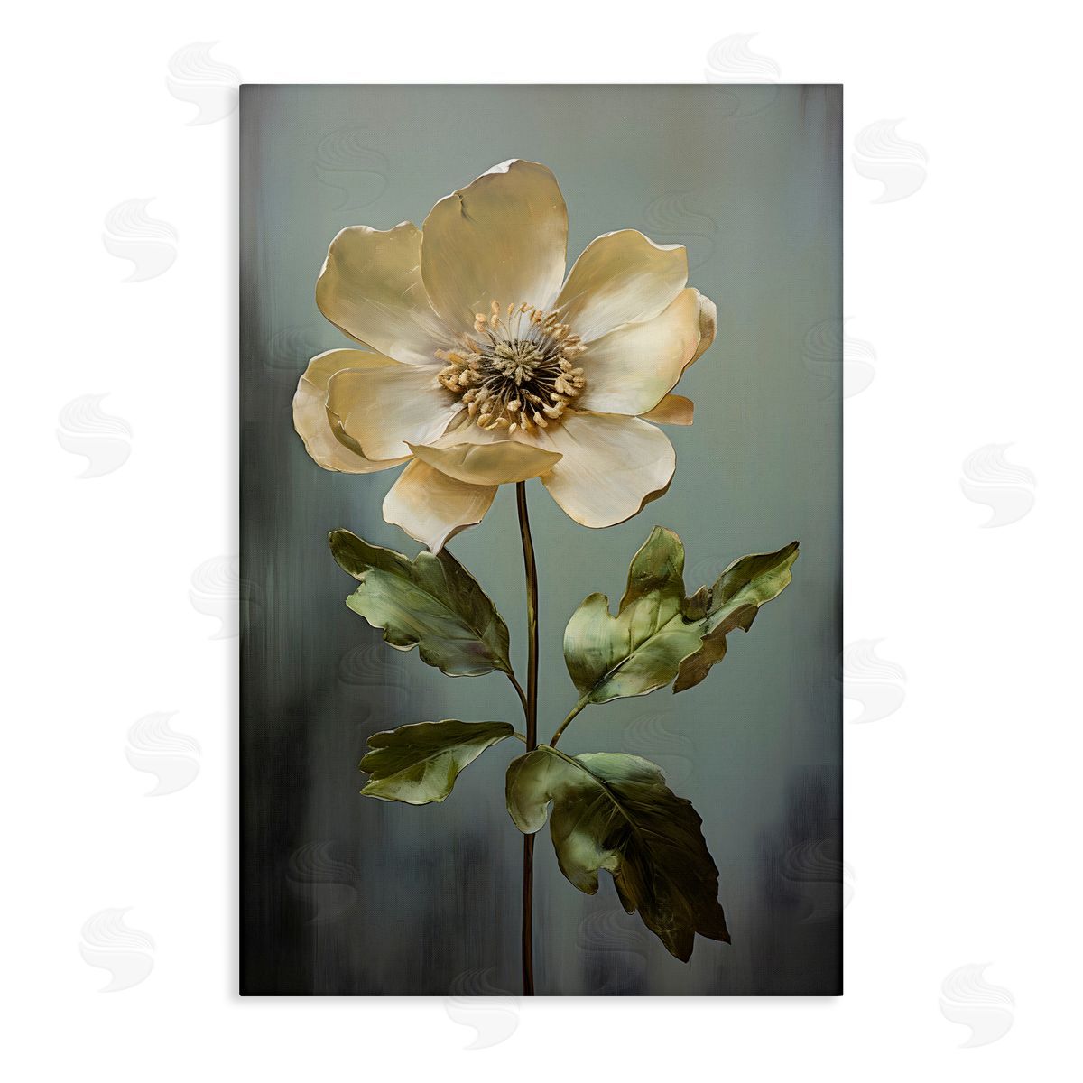 White Floret Bloom Canvas Wall Art, Home Decor by Petals Prints Design