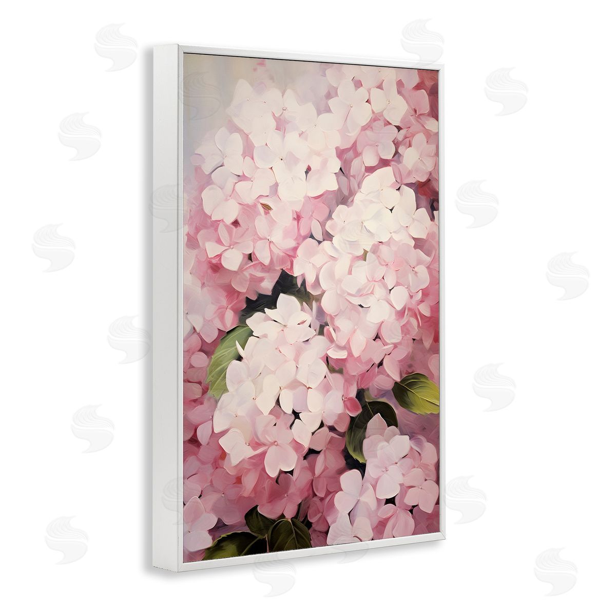 Blush Pink Hydrangeas White Frame Print Wall Art, Home Decor by Petals Prints Design
