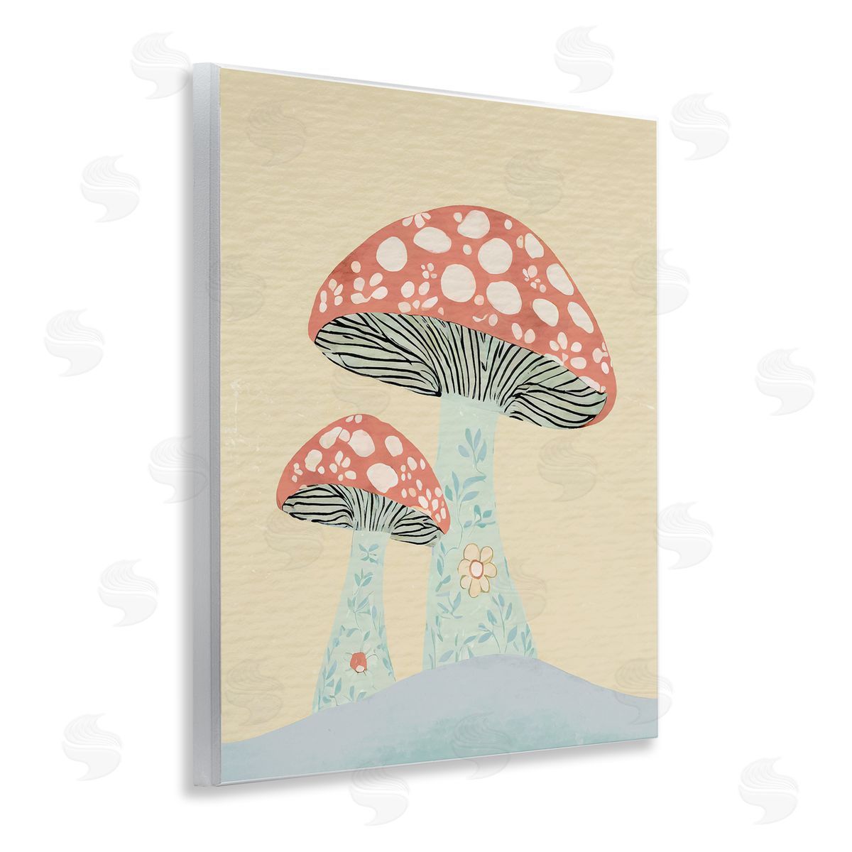 Floral Collaged Mushrooms Wood Plaque Wall Art, Home Decor by Stupell Studio