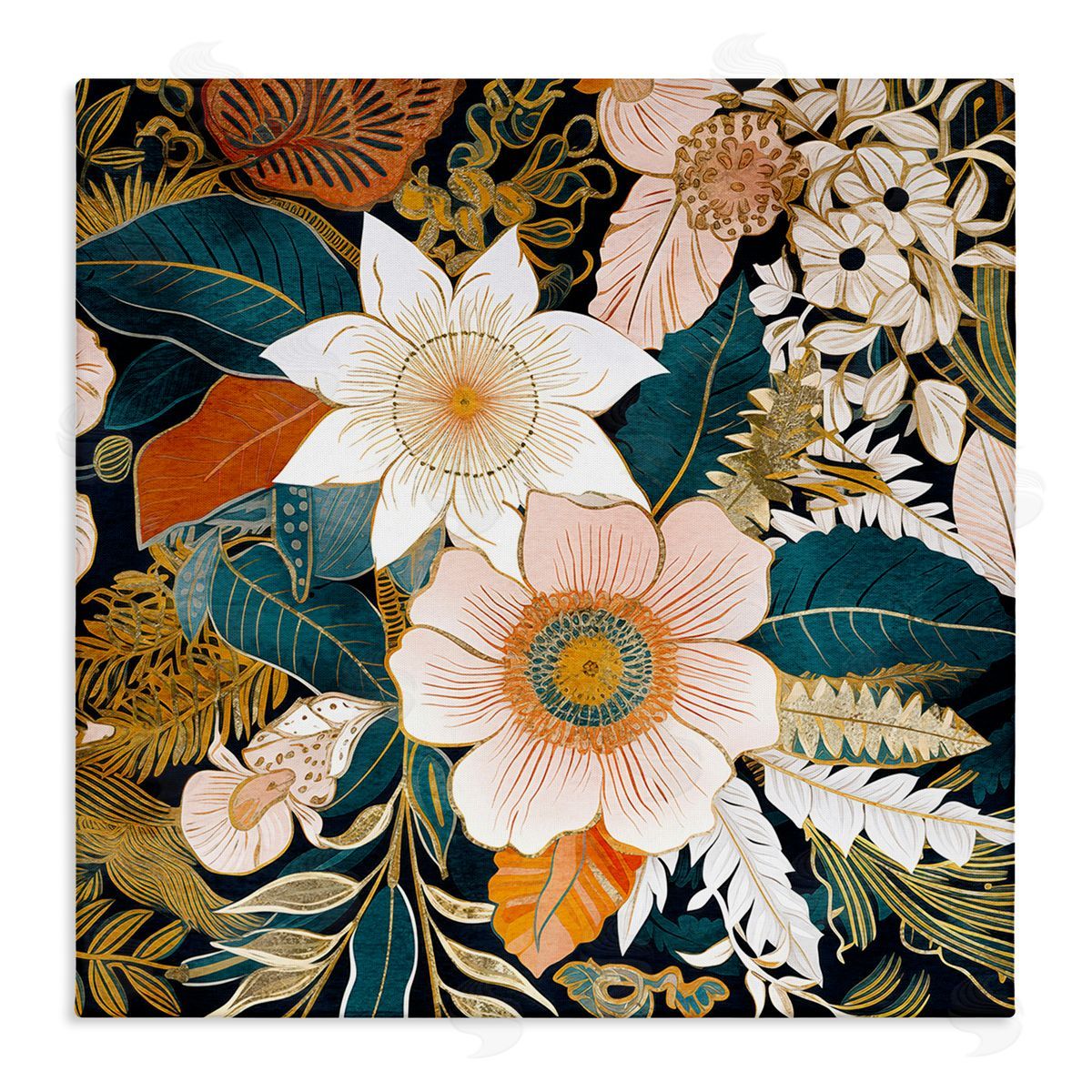 Eclectic Floral Pattern Canvas Wall Art, Home Decor by Sasha
