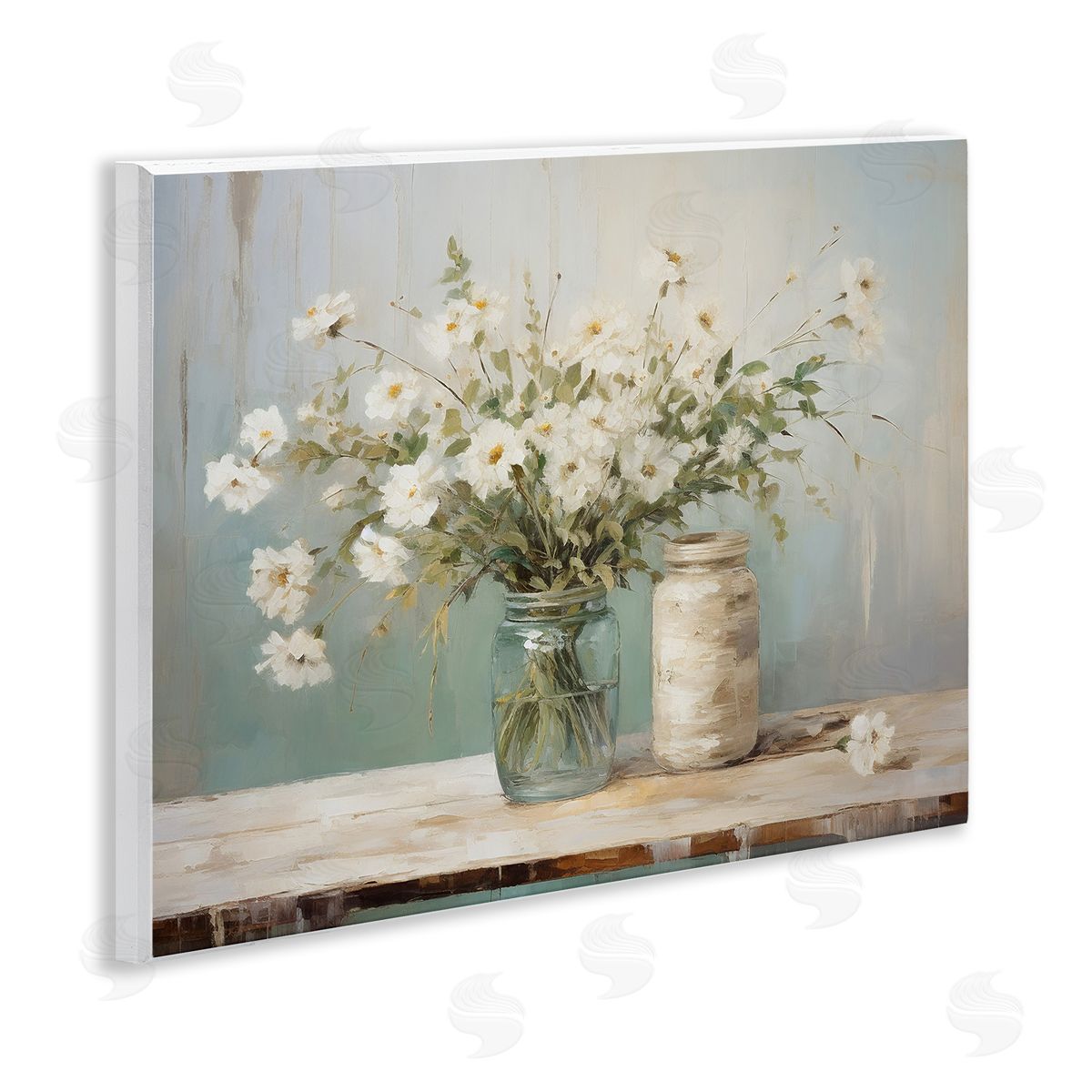 Traditional Jar Bouquet Wood Plaque Wall Art, Home Decor by Ramona Murdock